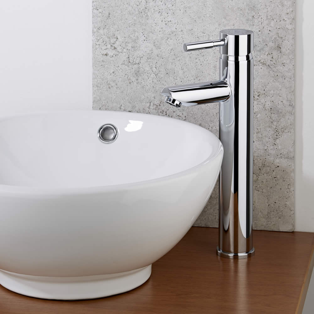Rubinetto Miscelatore Alto per Lavabo Bagno Freestanding