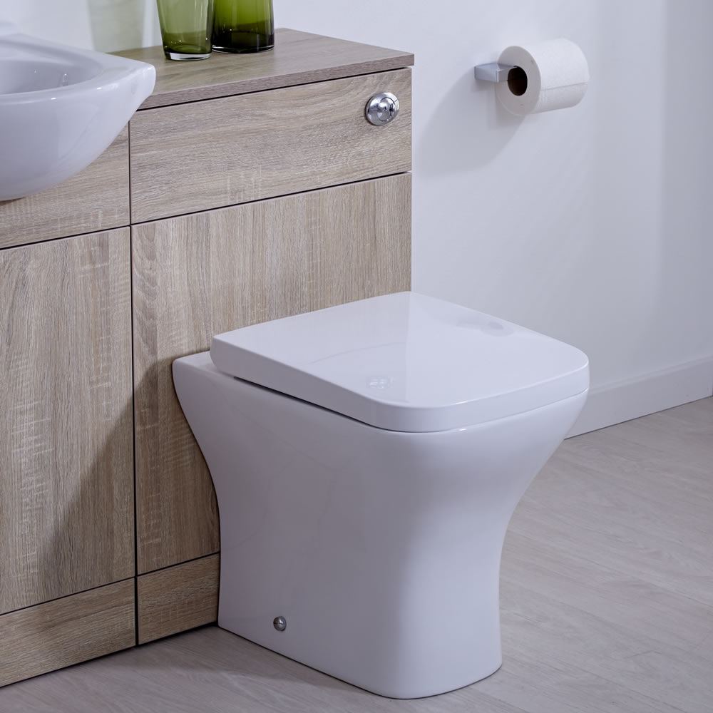 Mobile Bagno Effetto Rovere con Sanitario Integratoe Cassetta - 76x50x30cm - Classic Oak