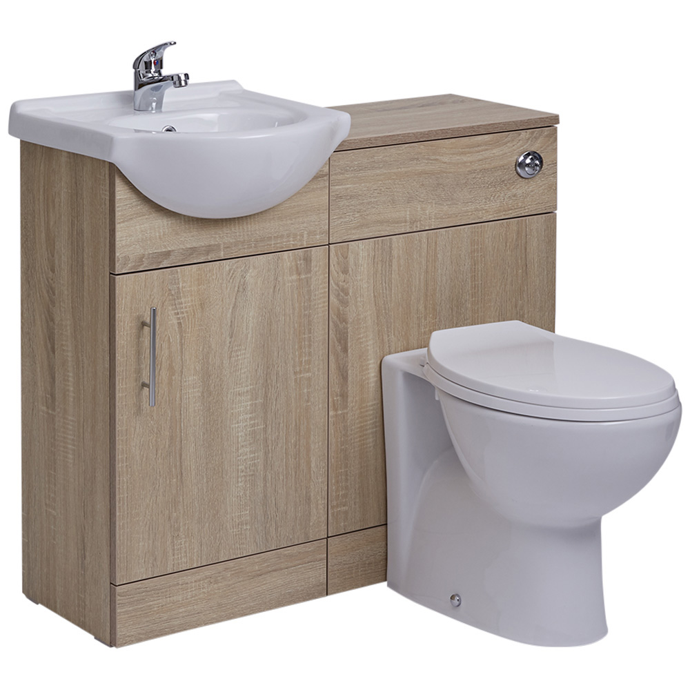 Mobile Bagno Colore Rovere con Lavabo e Sanitario Integrato 41x78x30cm