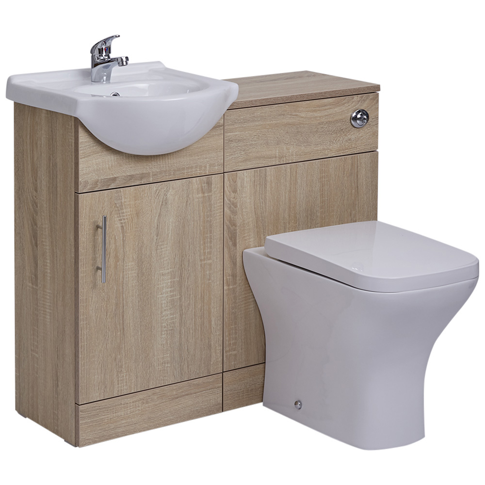 Mobile Bagno Colore Rovere con Lavabo e Sanitario Integrato - 41x78x30cm