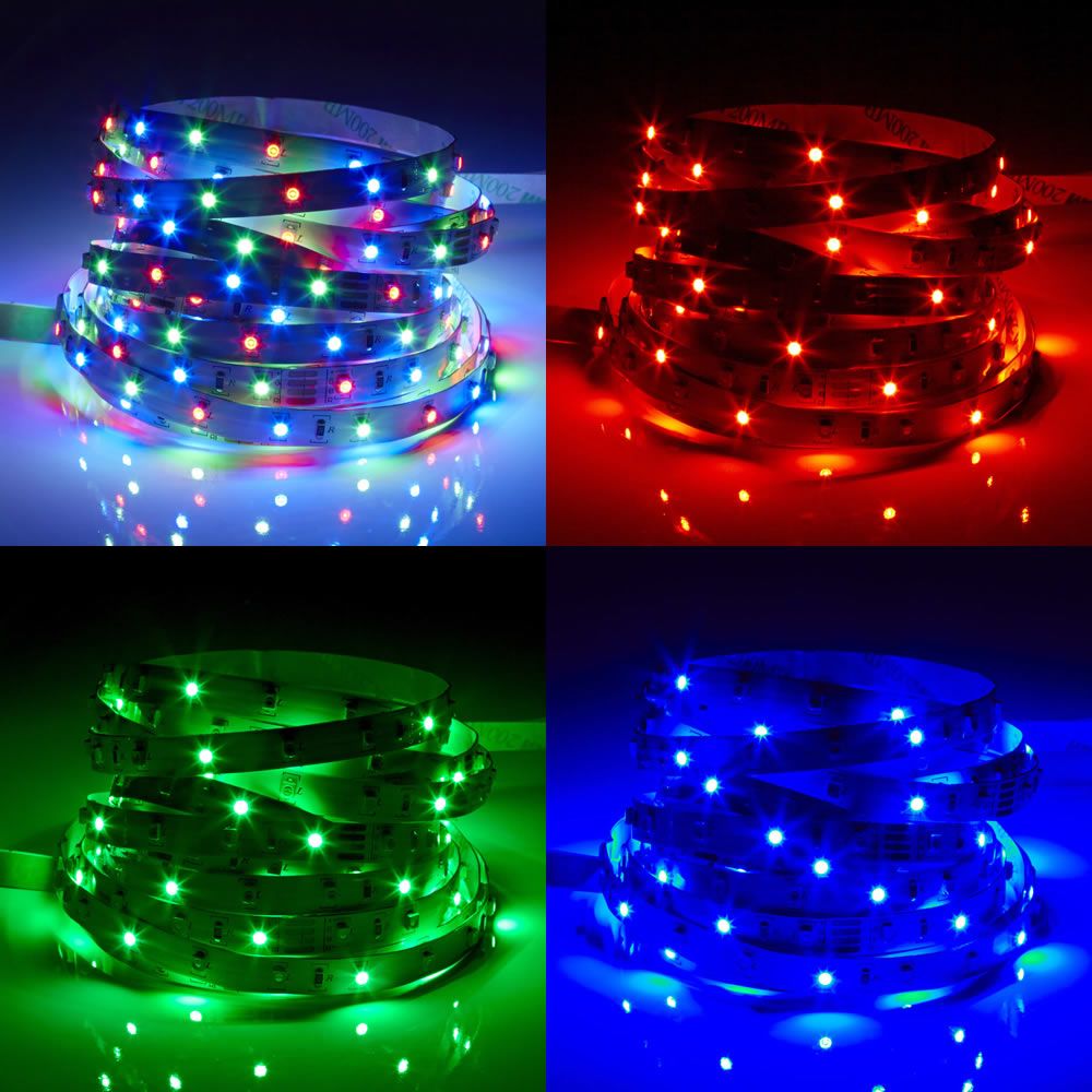 Biard Strisce LED con 300 LED 5metri Multicolore IP20 RGB Rosso, Verde e Blu - 3528