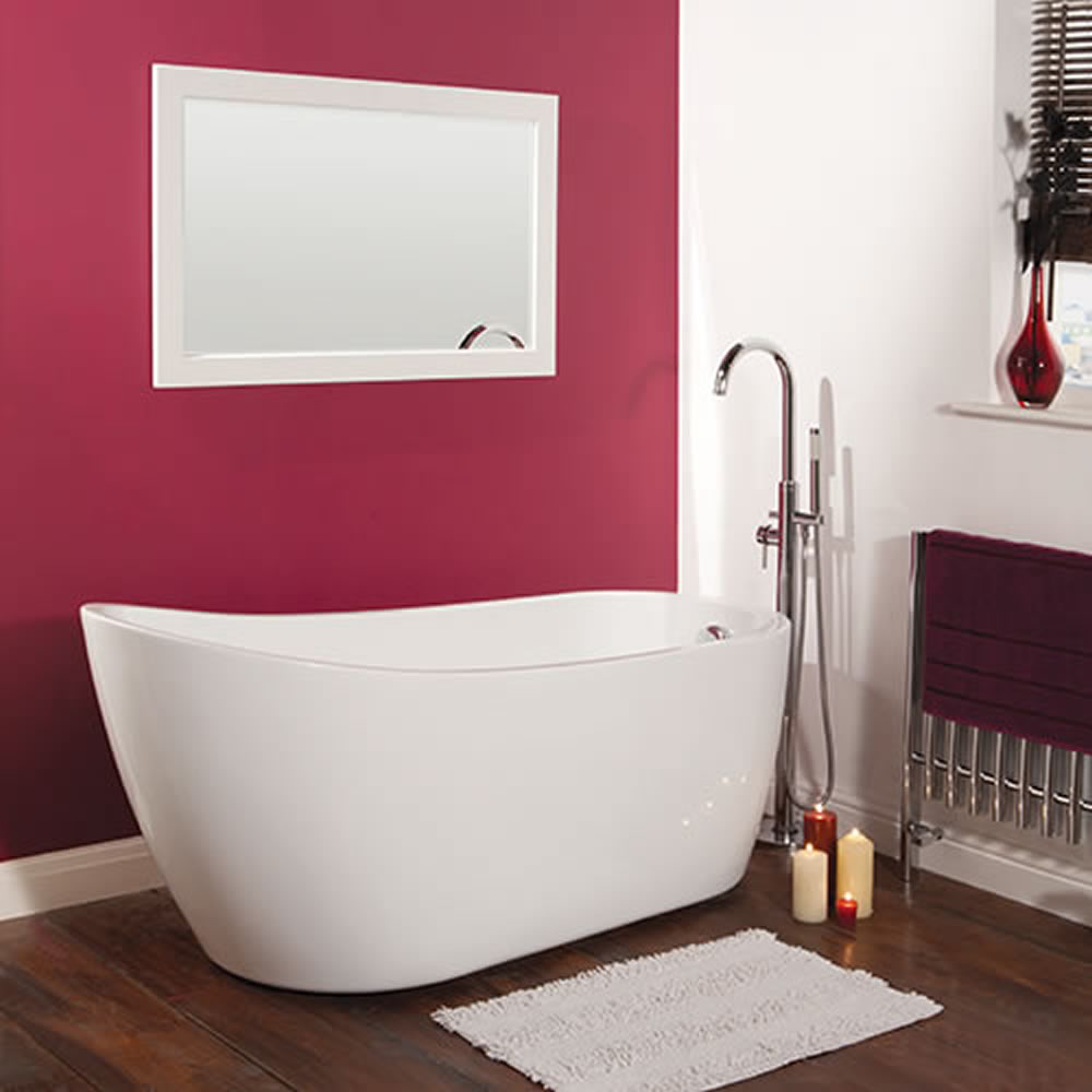 Vasca in Acrilico Centro Stanza Freestanding Moderna Asimmetrica 1680x720mm Ovale