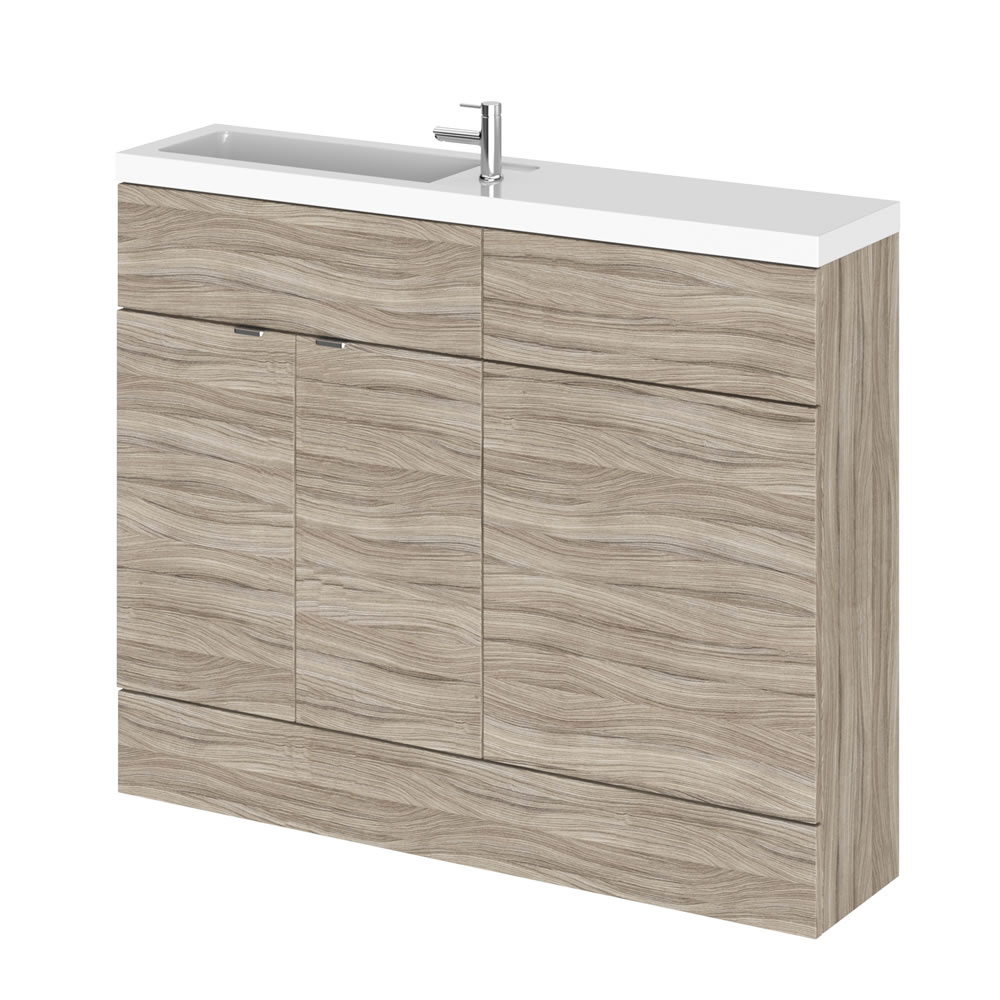 Mobile Lavabo con Mobiletto per Sanitario Bagno 1100mm Wengé