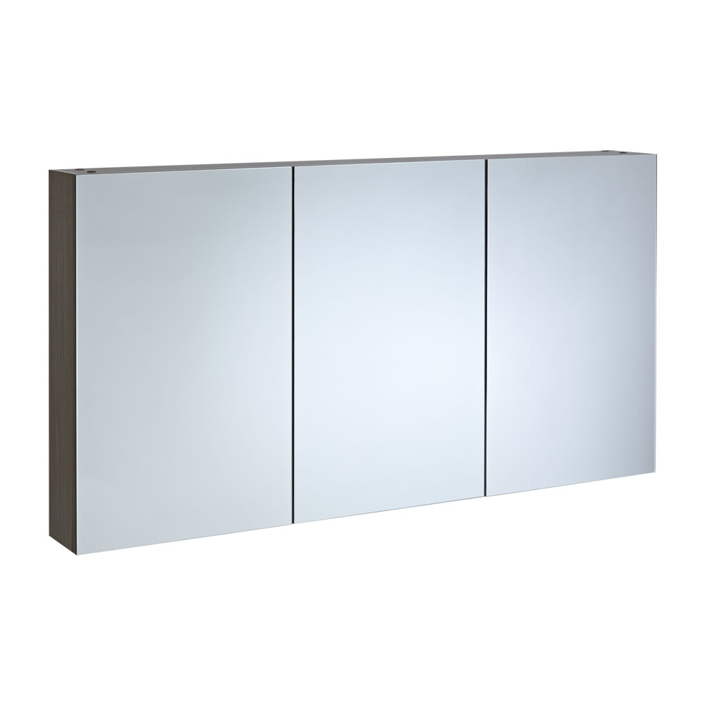 Mobile da Bagno Sospeso con Specchio 1350x150x700mm - Effetto Rovere