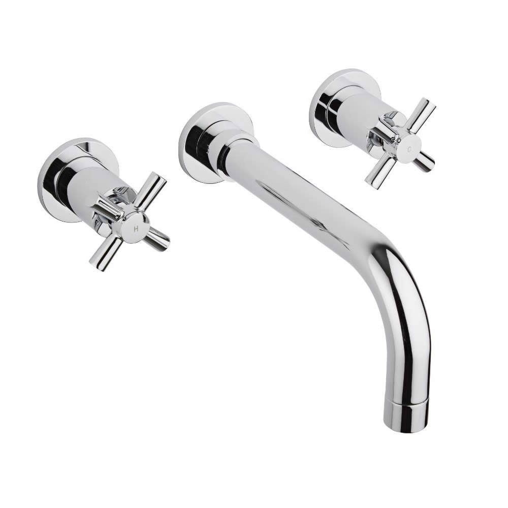 Batteria a Parete a 3 Fori per Lavabo in Ottone Cromato - Sutton
