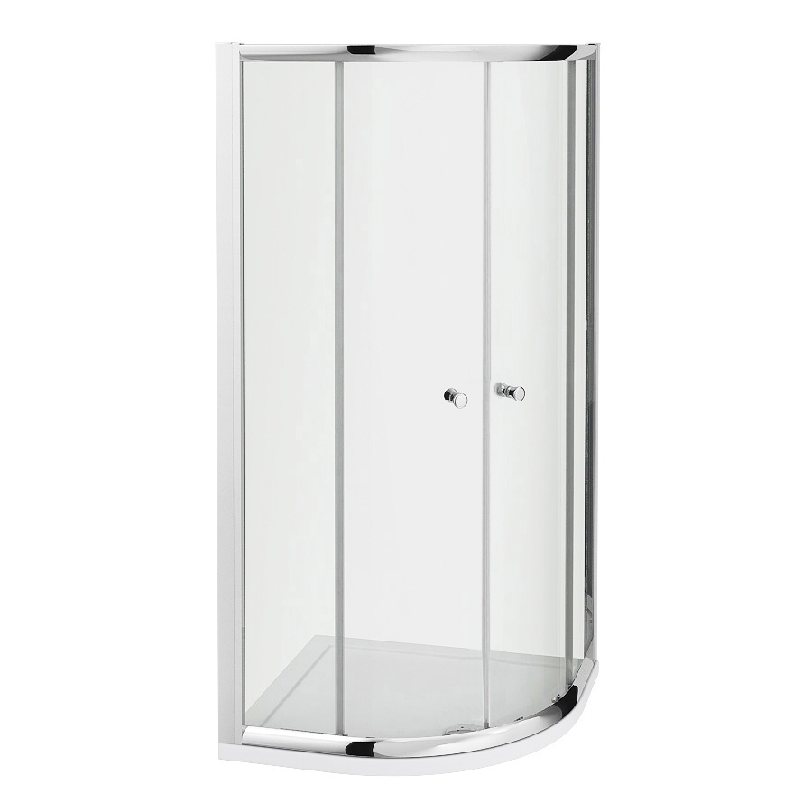 Cabina Box Doccia Semicircolare Profilo Cromato con Due Ante Scorrevoli e 2 Ante Fisse 800x1950mm