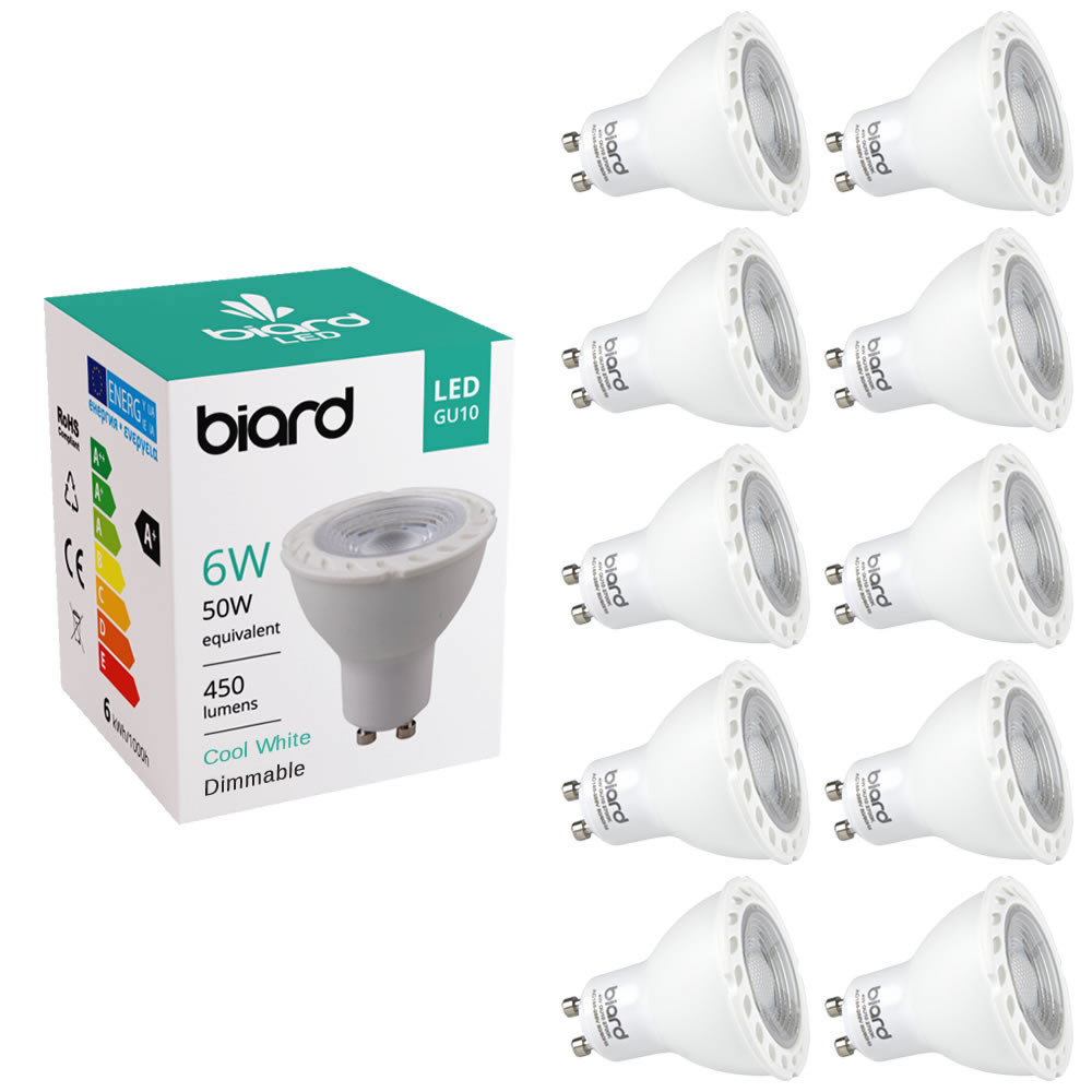 Set 10x Faretti Spot LED da Soffitto Dimmerabile 6W Equivalente a 50W
