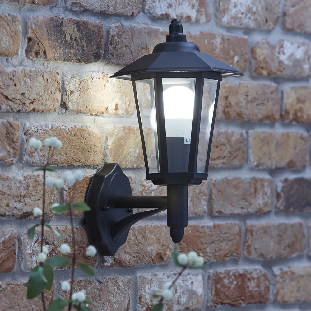 Applique da Esterno Stile Lanterna IP54 Ascendente Tradizionale Colore Nero - Cannes