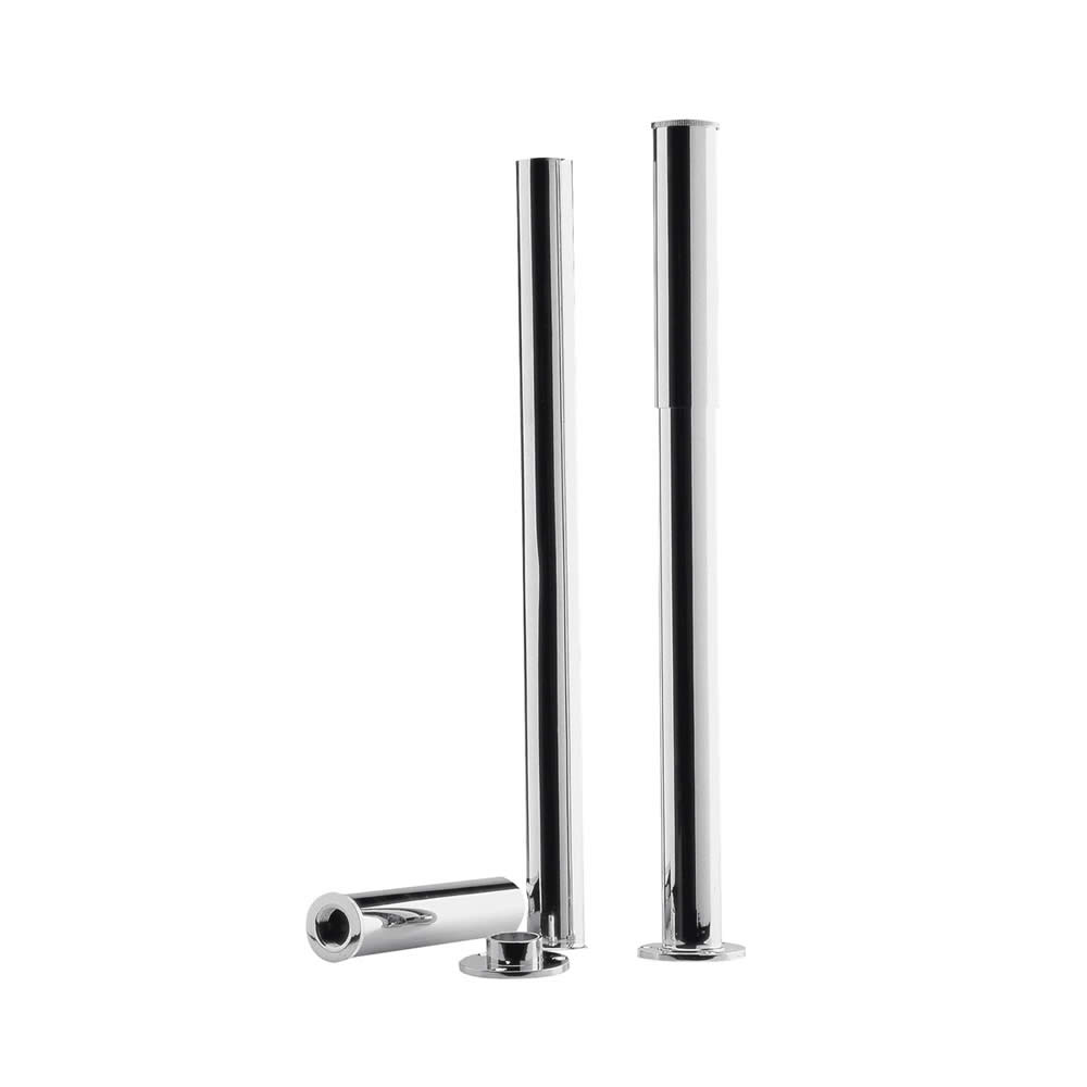 Supporti con Paio di Copri Tubi Regolabili in Cromo per Vasca Freestanding