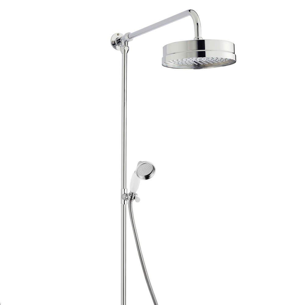 Set Doccia con Colonna Doccia Tradizionale in Ottone Cromato, Soffione e Doccetta