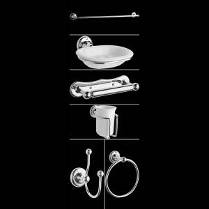 Set di Accessori per Bagno con 6 Articoli Cromati