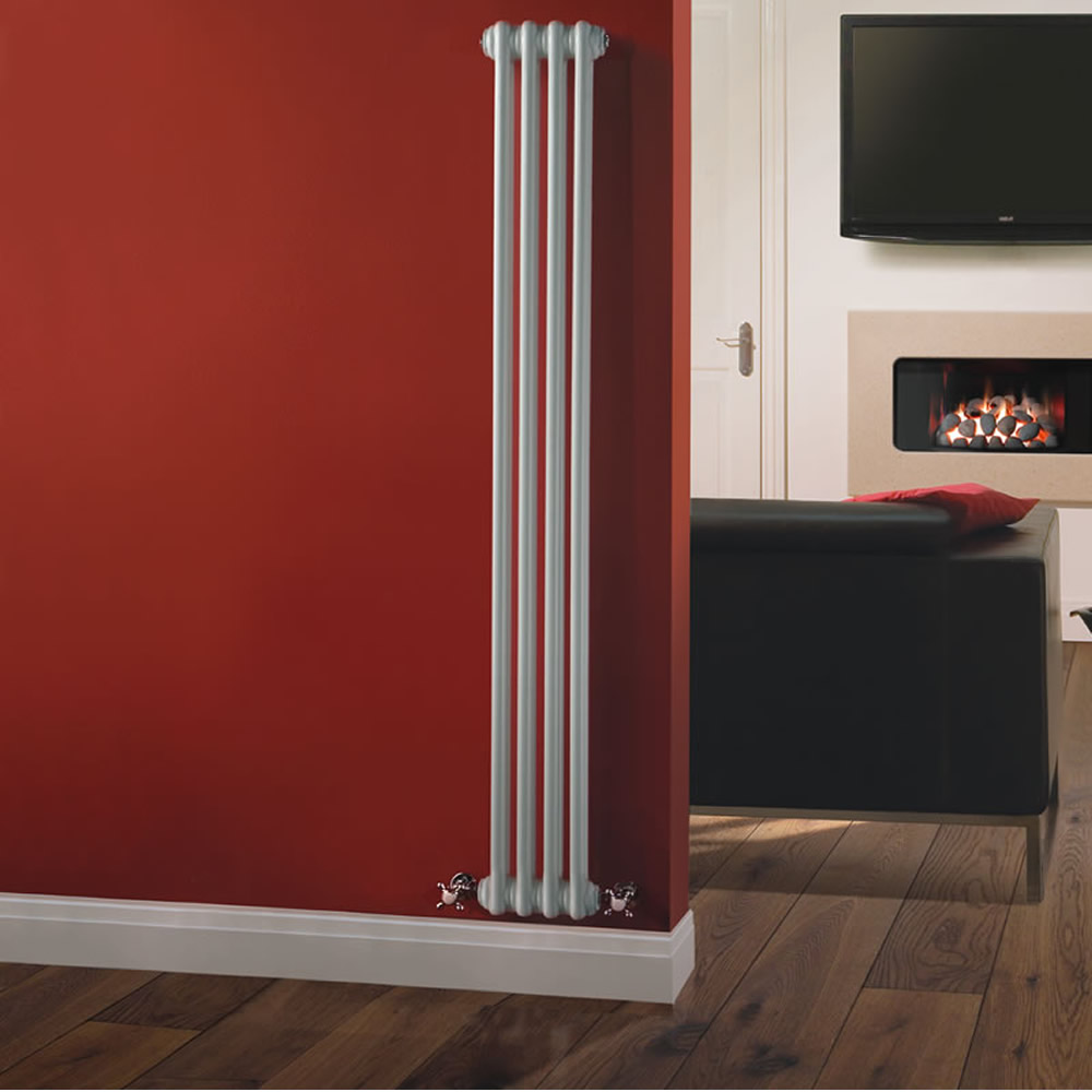 Radiatore di Design Verticale Doppio Tradizionale - Bianco - 1500mm x 203mm x 68mm - 548 Watt - Regent