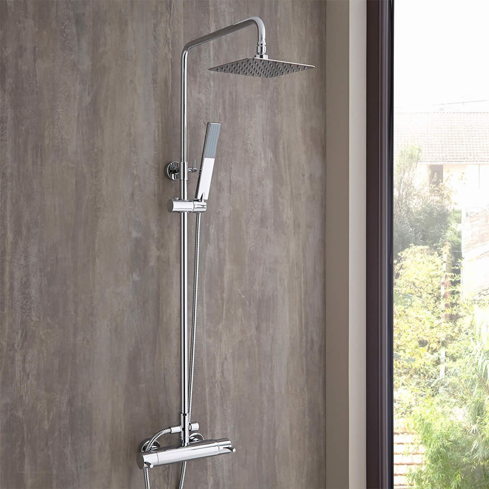 Colonna Doccia Regolabile in Ottone Cromato con Miscelatore Termostatico - Pro 2 Telescopic