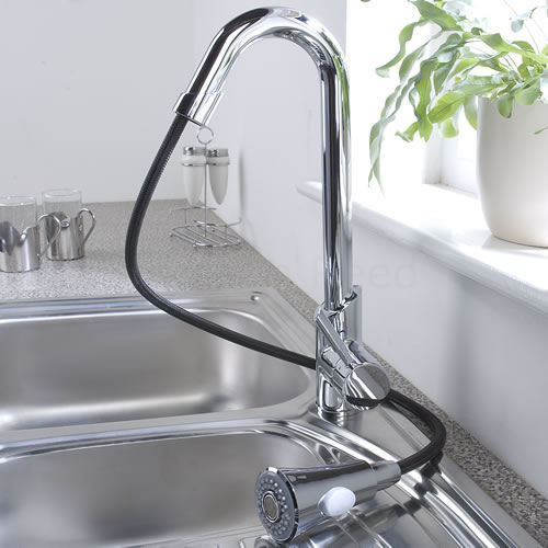 Rubinetto Miscelatore Monocomando Lavello Cucina con Doccia Estraibile