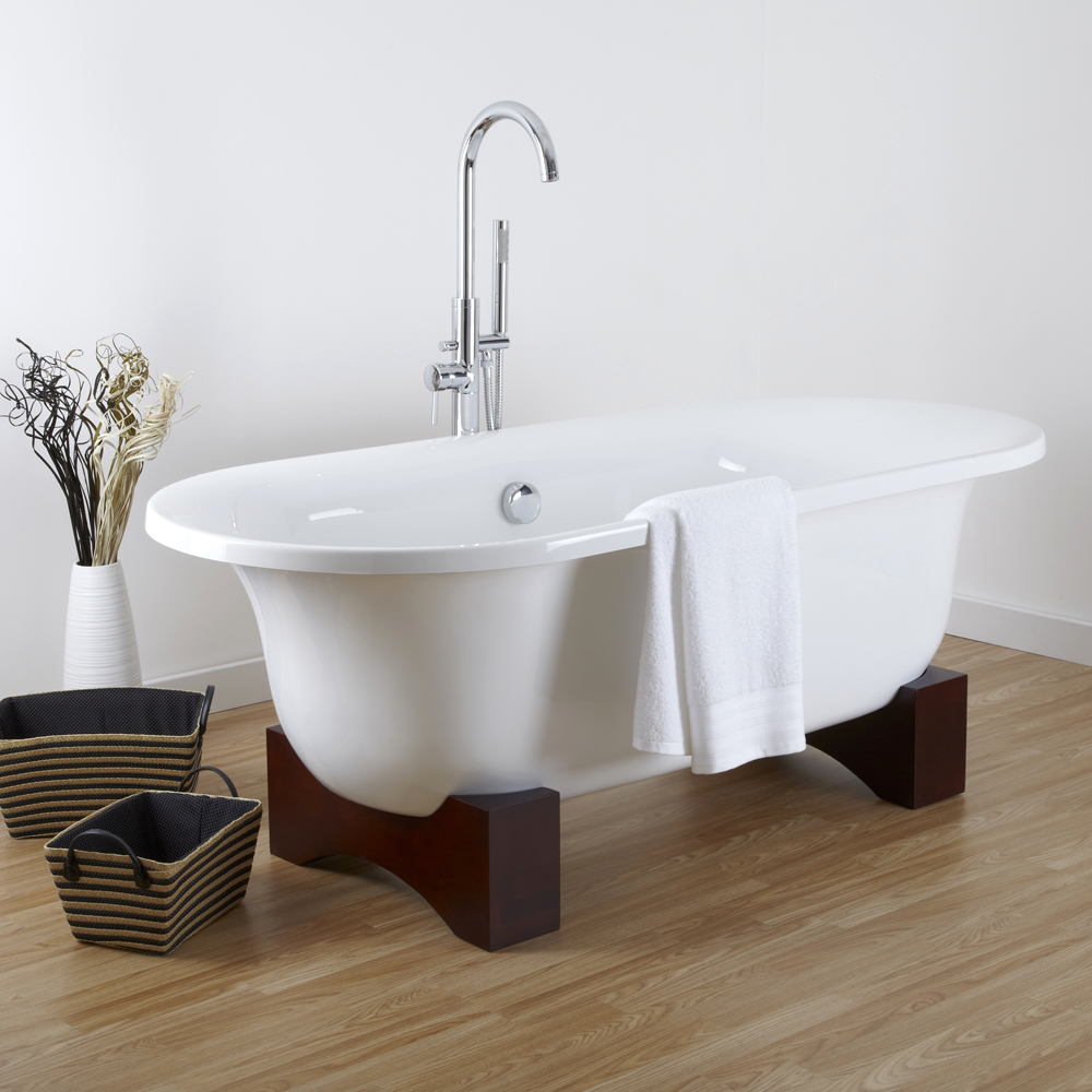 Vasca in Acrilico Ovale Centro Stanza Freestanding Moderna 1750x790mm con Supporti