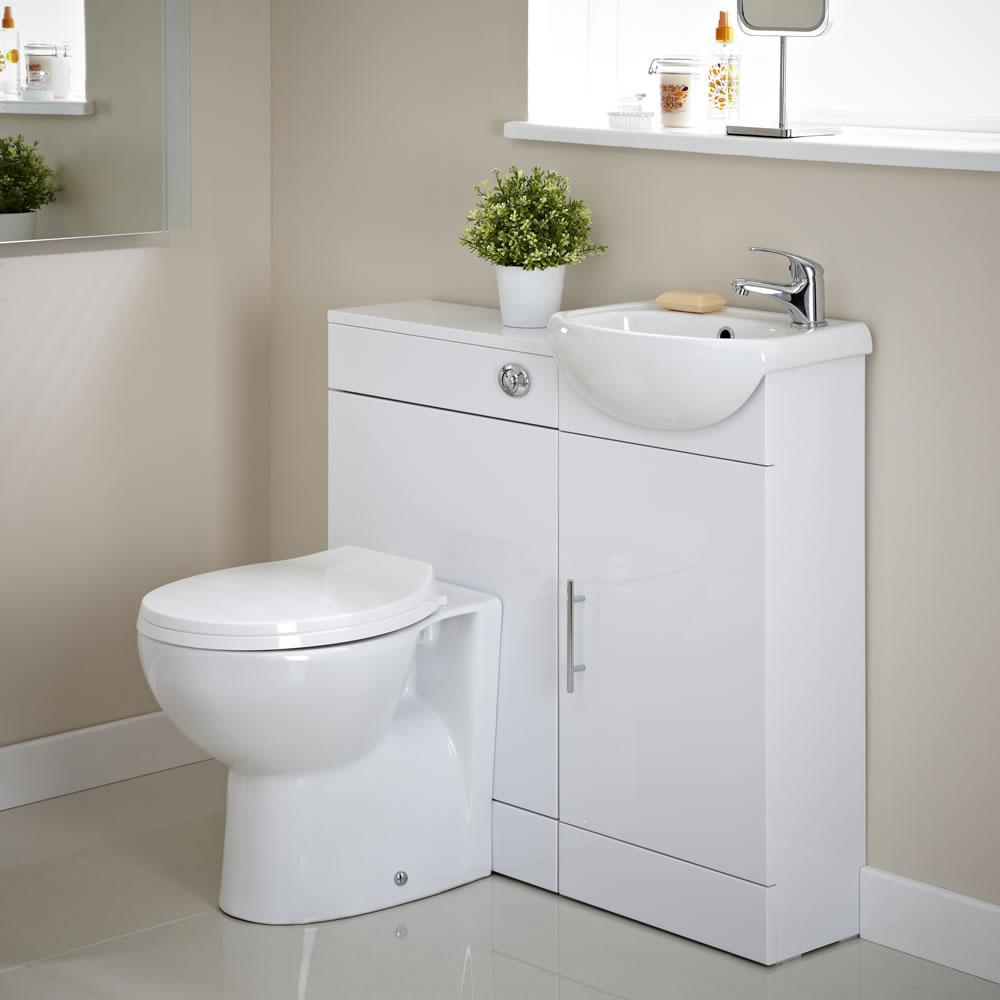 Mobile Bagno Bianco con Lavabo e WC