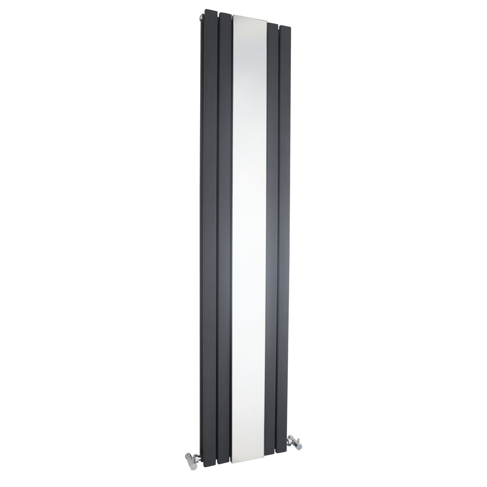 Radiatore di Design Verticale con Specchio - Acciaio - Sloane Antracite - 1.696 Watt - 1800mm x 381mm