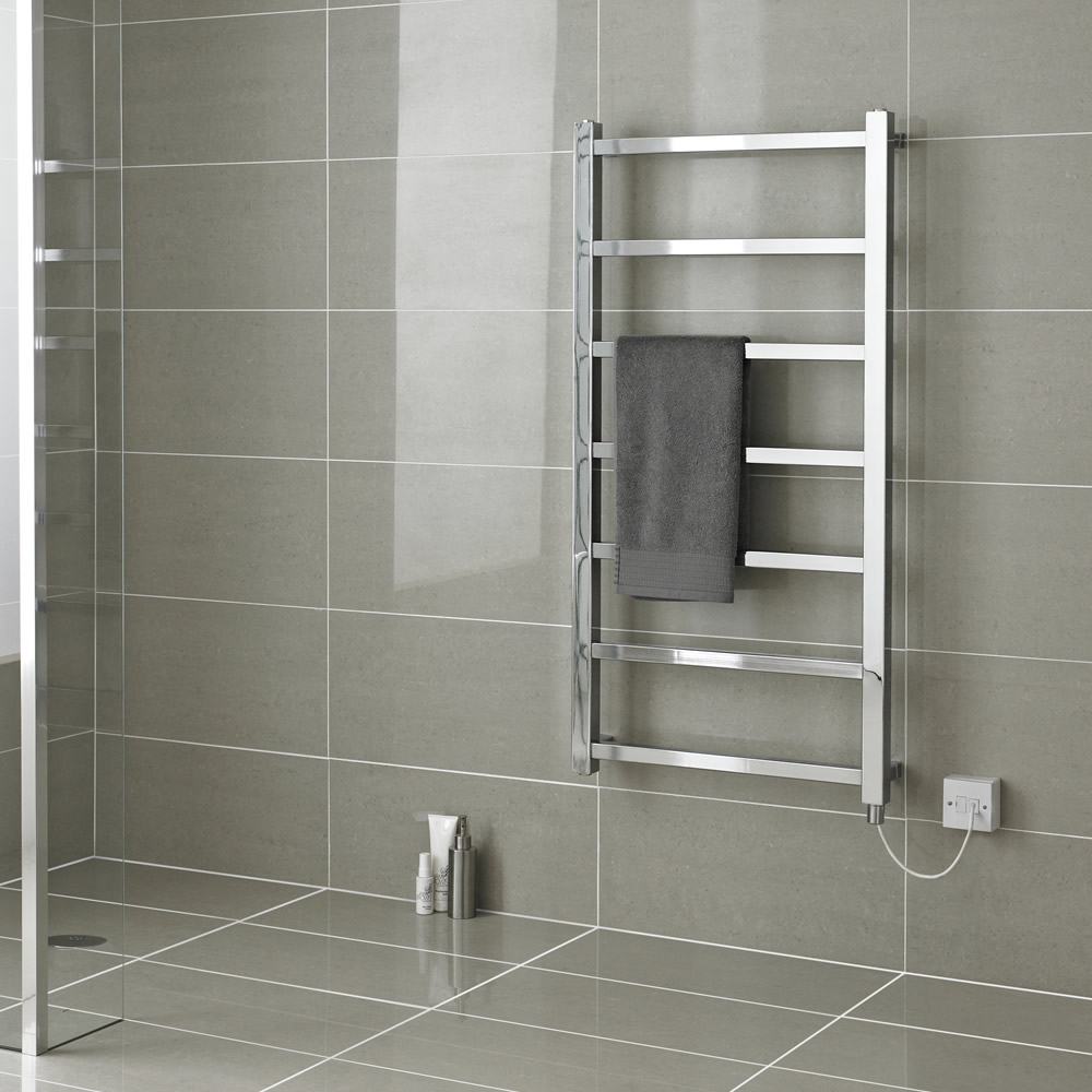 Radiatore Scaldasalviette Elettrico Piatto - Cromato - 1200mm x 600mm x 105mm - Eton