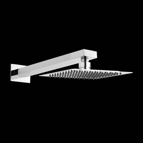 Soffione Doccia Quadrato Ultrapiatto 200x200mm con Braccio Doccia -Slimline