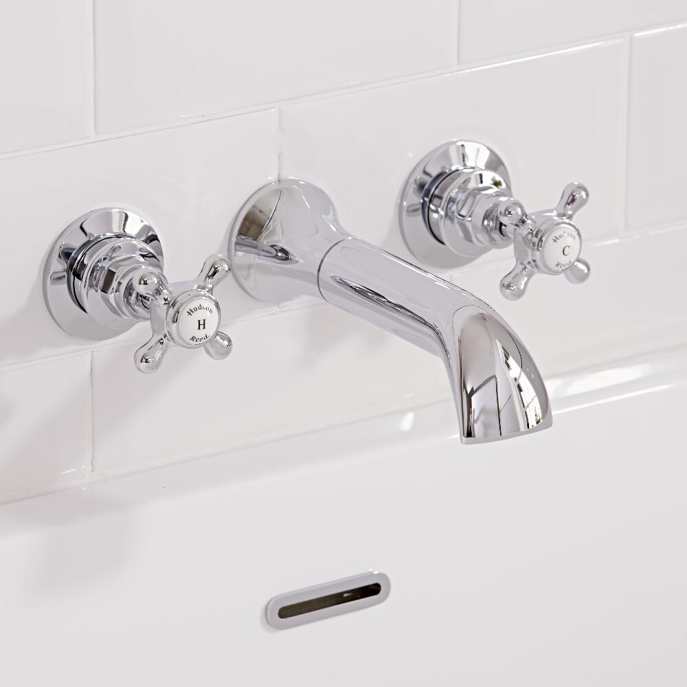 Miscelatore Lavabo Tradizionale a 3 Fori in Ottone Cromato - Topaz