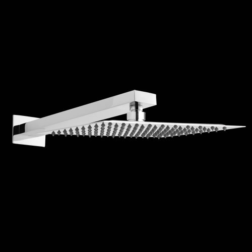 Soffione Quadrato Ultrapiatto 300 x 300mm e Braccio Doccia Acciaio Inox