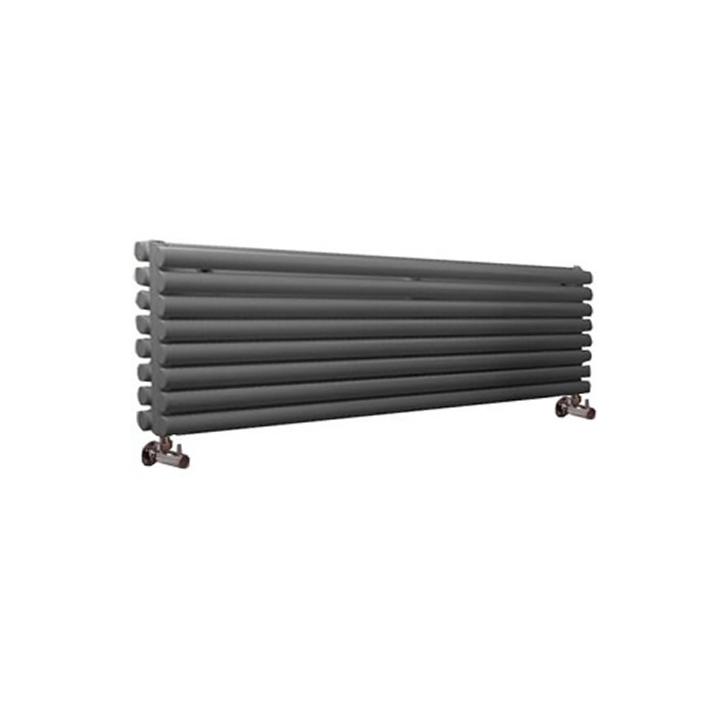 Radiatore di Design Orizzontale Doppio - Antracite - 472mm x 1780mm x 78mm - 1798 Watt - Revive
