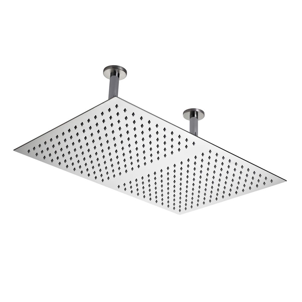 Soffione Rettangolare 600 x 400mm con 2 Bracci Doccia