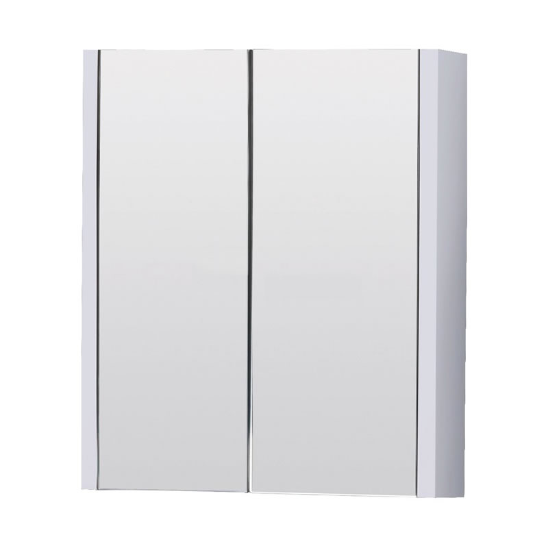Specchiera Bagno con Contenitore, Ante Battenti e 2 Ripiani 650mm x 617mm - Consul
