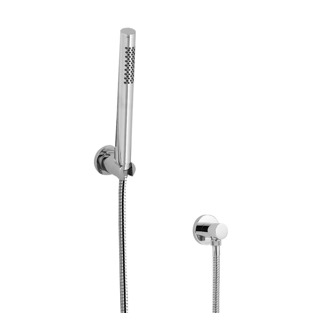 Kit Doccia con Clip Murale di Supporto, Doccetta, Tubo Flessibile e Gomito