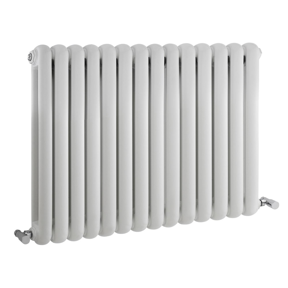 Radiatore di Design Orizzontale Doppio Tradizionale - Bianco - 635mm x 863mm x 80mm - 1496 Watt - Saffre