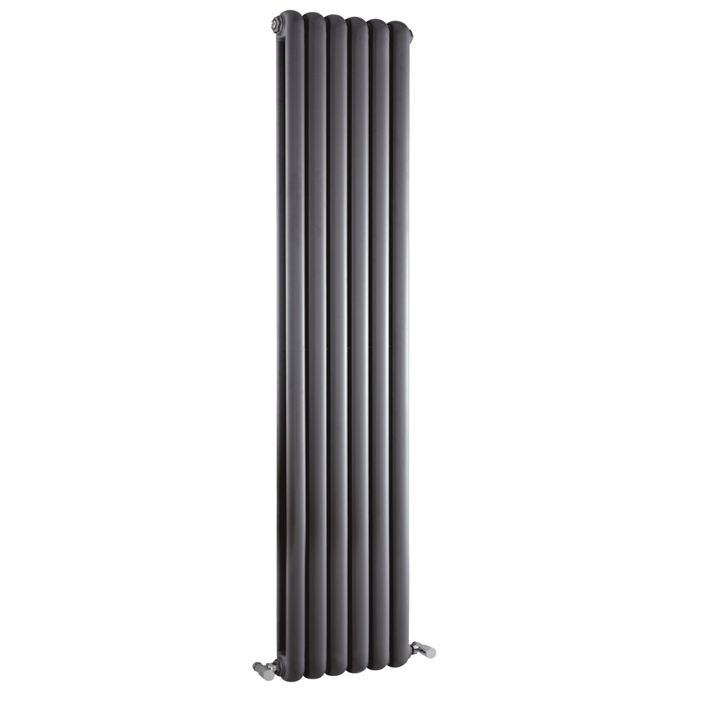 Radiatore di Design Verticale Doppio Tradizionale - Antracite - 1500mm x 383mm x 80mm - 1258 Watt - Saffre