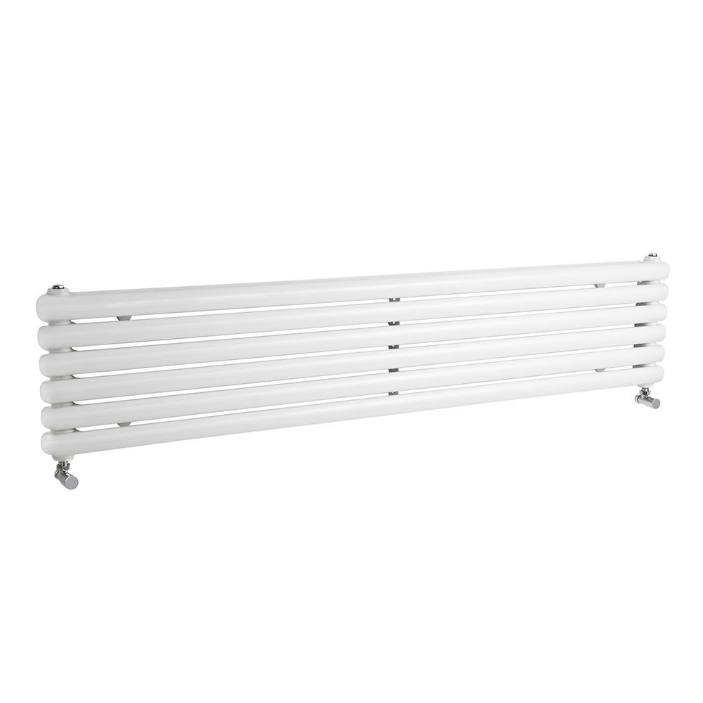 Radiatore di Design Orizzontale Doppio Tradizionale - Bianco - 1800mm x 383mm x 80mm - 1990 Watt - Saffre