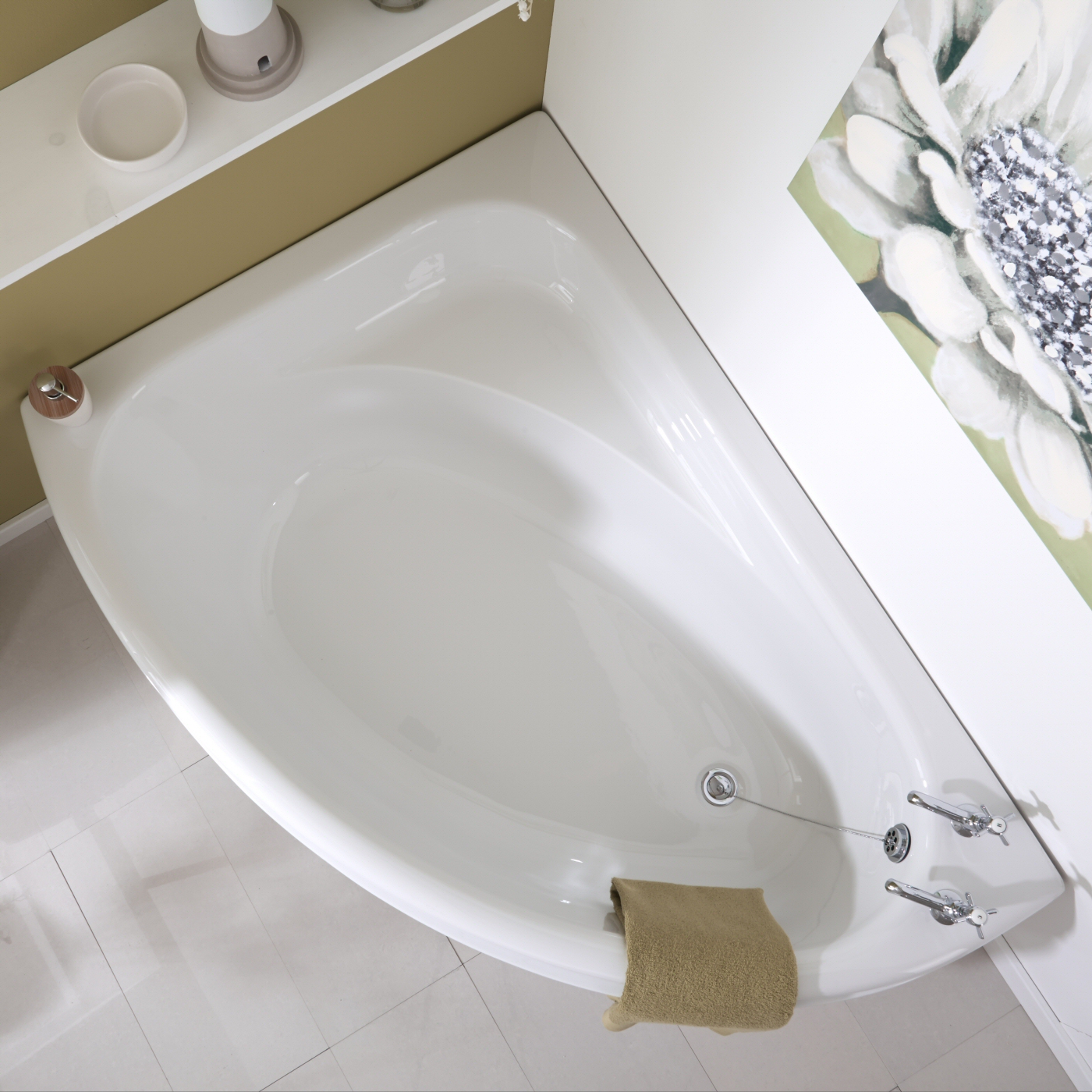 Vasca da Bagno 150x102cm in Acrilico Versione Angolare Sinistra con Pannello
