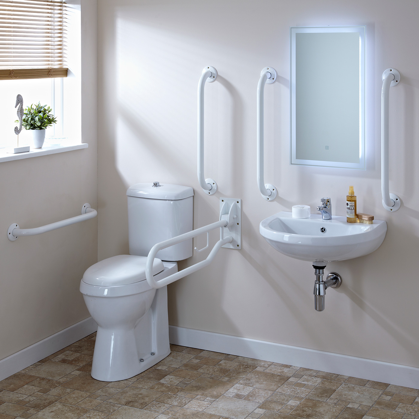 Set Bagno Completo di Lavabo e Sanitario per Disabili
