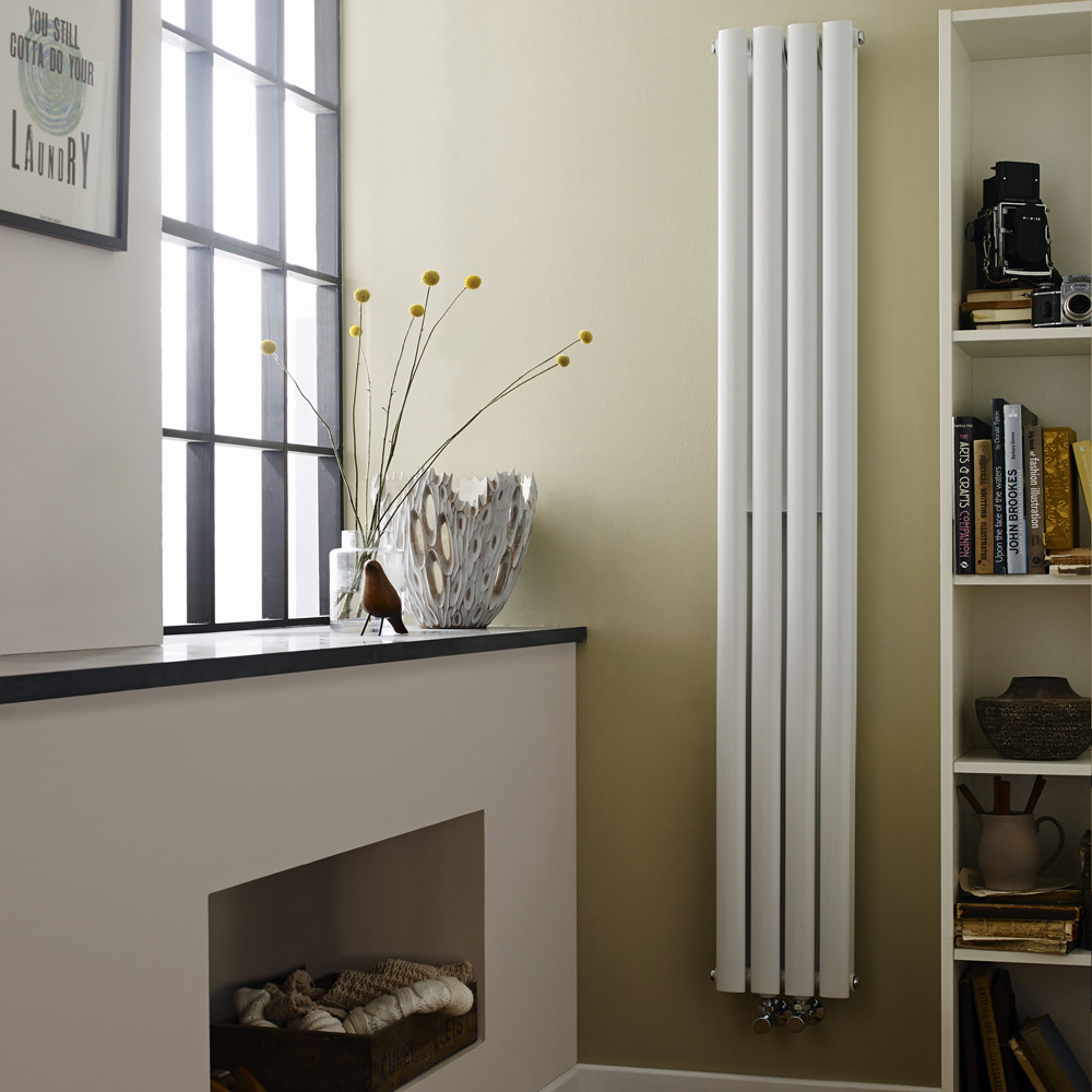 Radiatore di Design Verticale Doppio - Acciaio - Revive Bianco - 810 Watt - 1800mm x 236mm