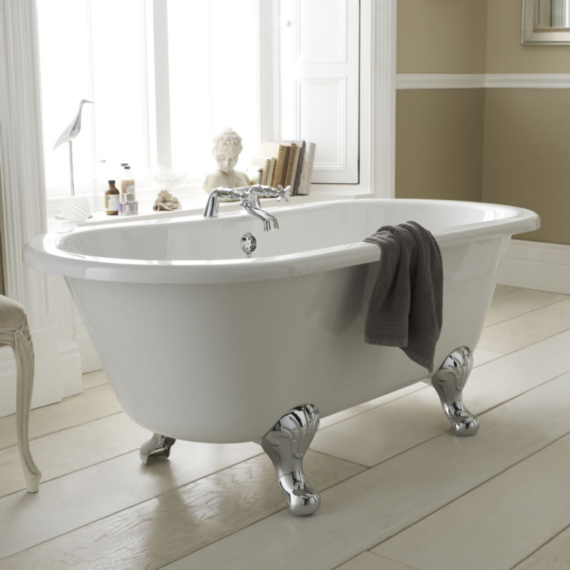 Vasca in Acrilico Freestanding Centro Stanza Piccola Ovale 1500x750mm con Piedini