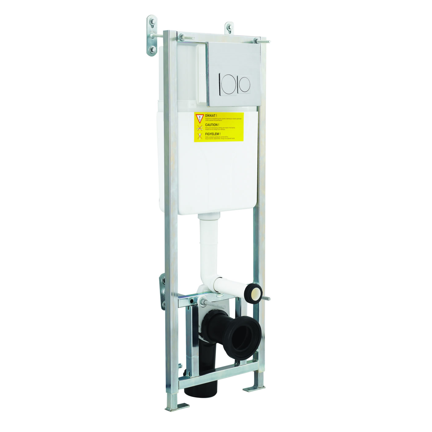 Kit WC con Telaio per Cassetta per Vasi Sospesi ad Incasso con Sistema Doppio Scarico