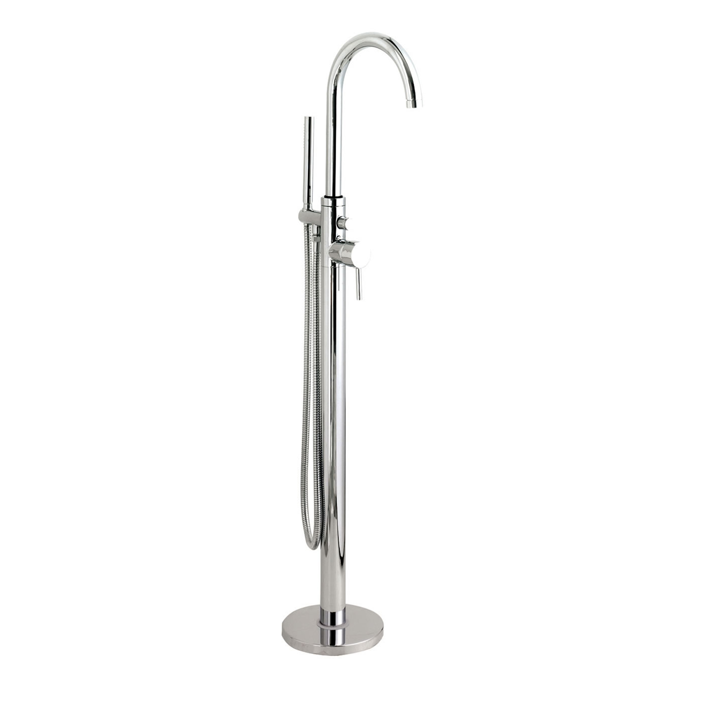 Gruppo Vasca Esterno da Terra con Bocca, Doccetta e Colonne a Pavimento per Vasche Freestanding - Mirage