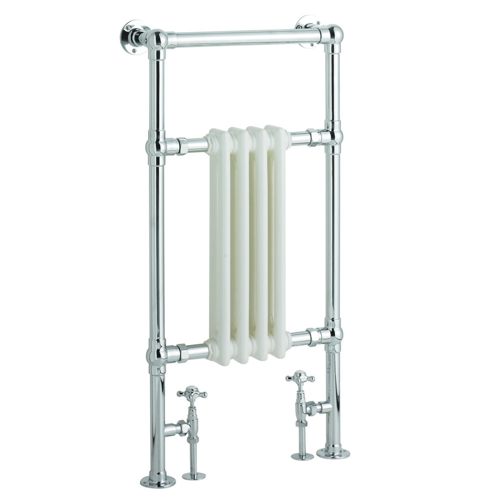 Radiatore Scaldasalviette Tradizionale - Cromato e Bianco - 930mm x 495mm x 137mm - 367 Watt - Marchesa