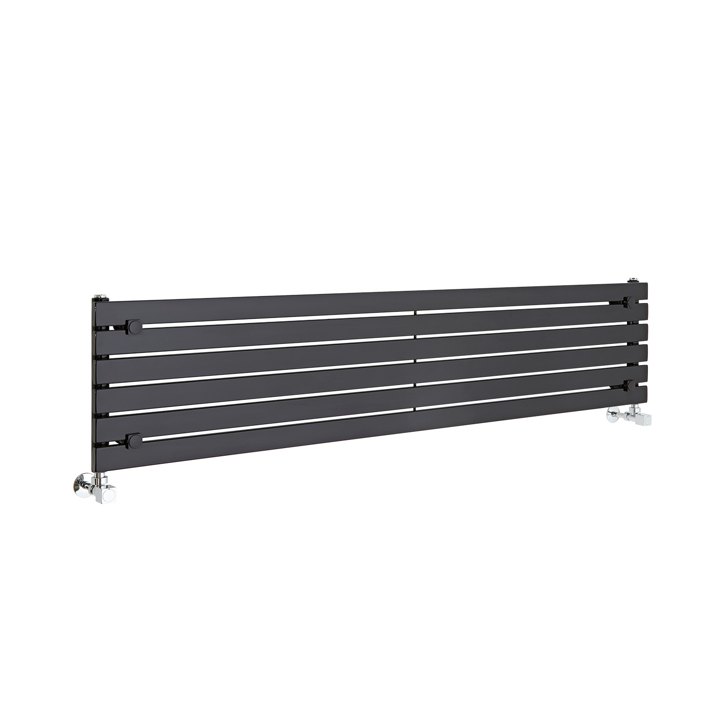 Radiatore di Design Orizzontale - Nero Lucido - 354mm x 1600mm x 54mm - 773 Watt - Sloane