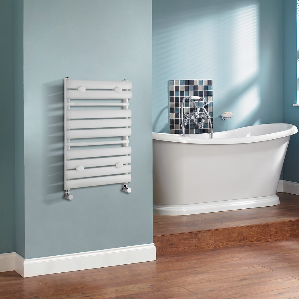 Radiatore Scaldasalviette Curvo - Bianco - 650mm x 445mm x 45mm - 456 Watt - Select