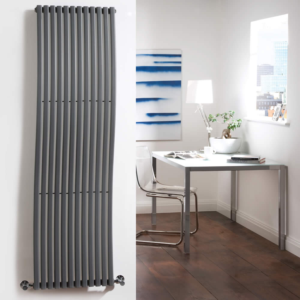Radiatore di Design Verticale - Antracite - 1600mm x 460mm x 90mm - 1185 Watt - Roma