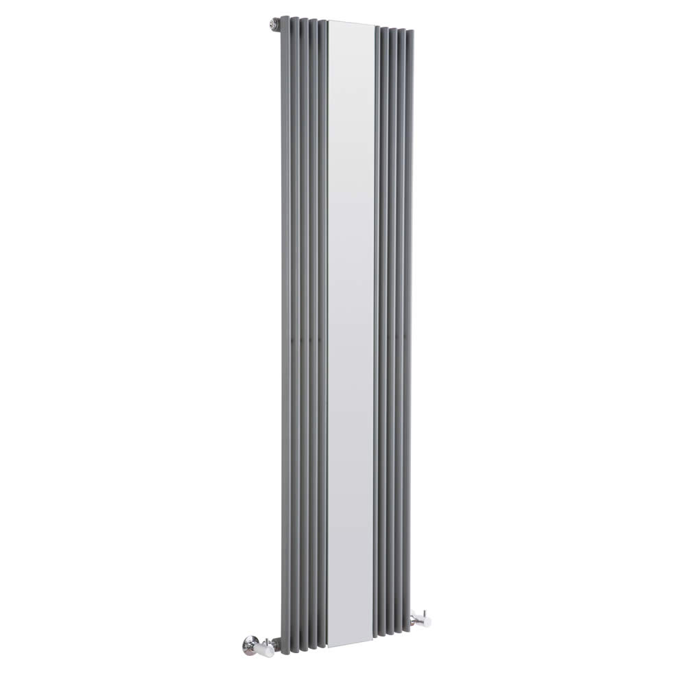 Radiatore di Design Verticale con Specchio - Antracite - 1600mm x 420mm x 62mm - 840 Watt - Keida