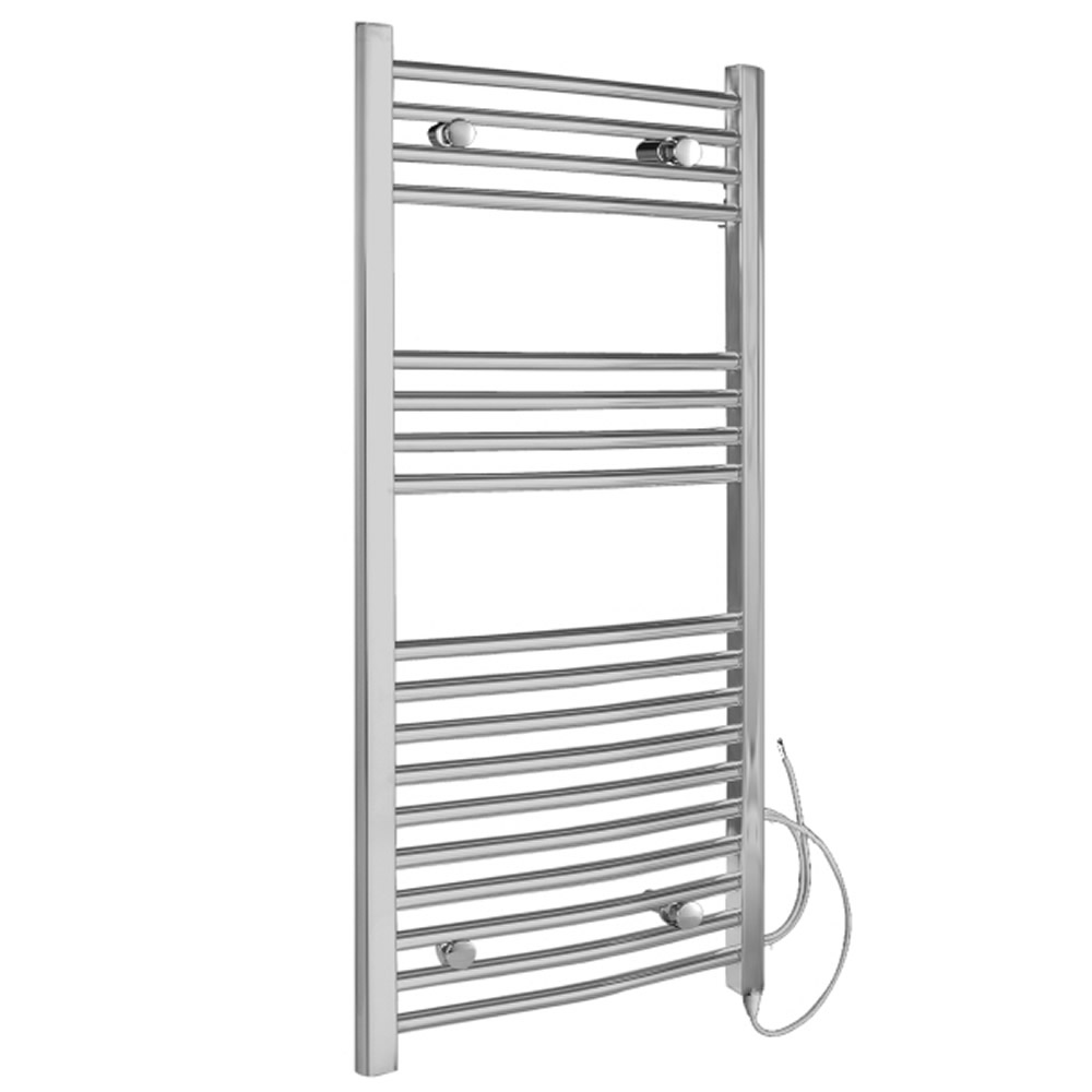Radiatore Scaldasalviette Elettrico Curvo - Cromato - 100mm x 500mm x 42mm - Ischia