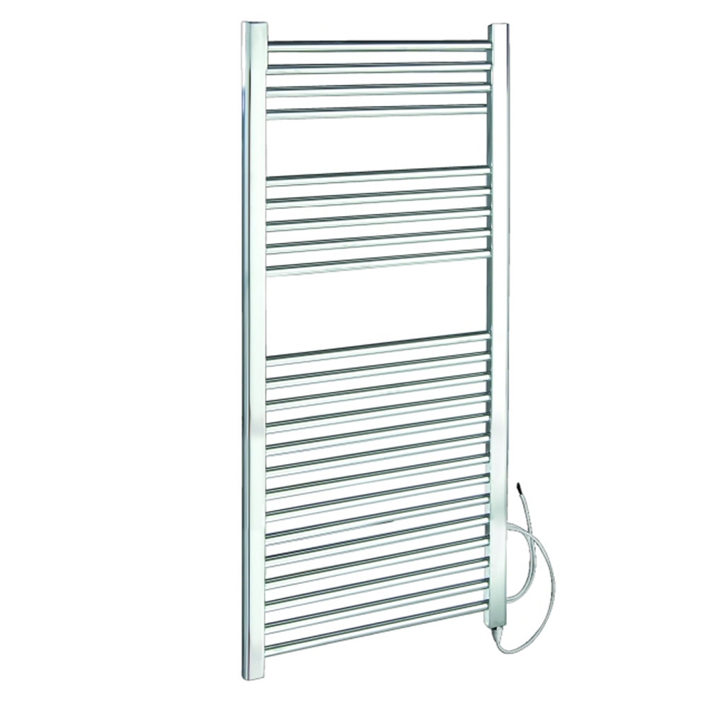 Radiatore Scaldasalviette Elettrico Piatto - Acciaio Cromato - 1200mm x 600mm x 30mm - Ischia