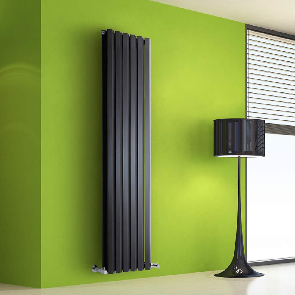 Radiatore di Design Verticale Doppio - Nero - 1600mm x 420mm x 86mm - 1475 Watt - Rombo