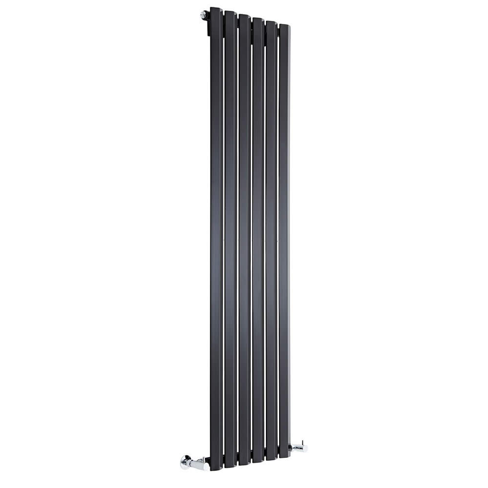 Radiatore di Design Verticale - Nero Lucido - 1600mm x 420mm x 60mm - 946 Watt - Rombo