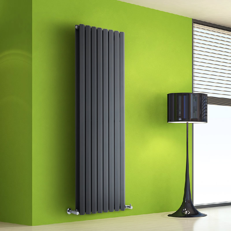 Radiatore di Design Verticale Doppio - Antracite - 1600mm x 560mm x 86mm - 1967 Watt - Rombo