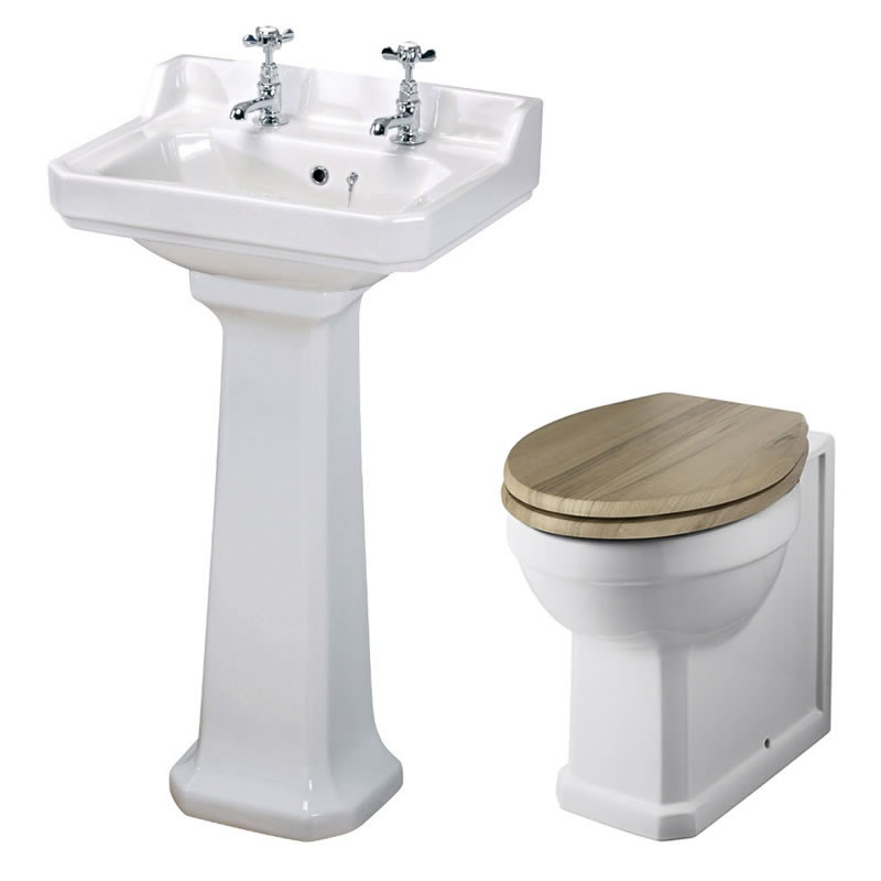 Set Bagno Completo di Lavabo e Sanitario Retro - Old London