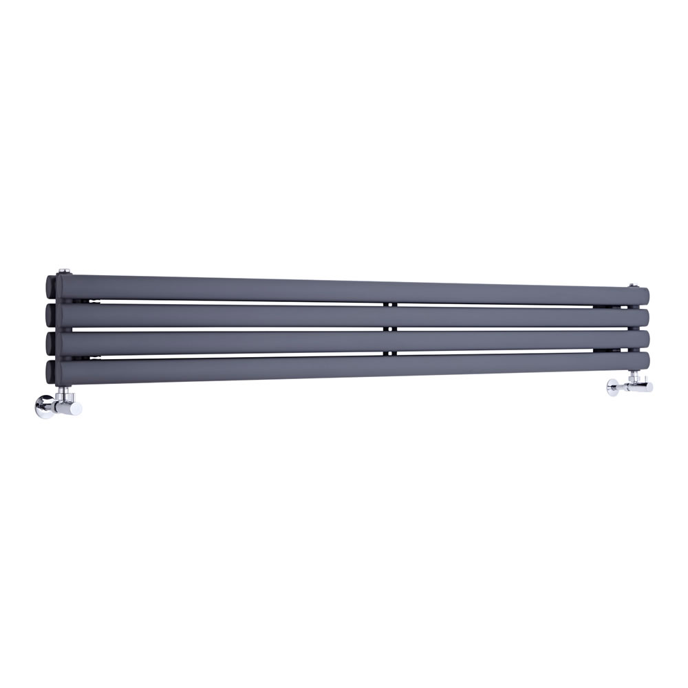 Radiatore di Design Orizzontale Doppio - Antracite - 236mm x 1780mm x 78mm - 921 Watt - Revive